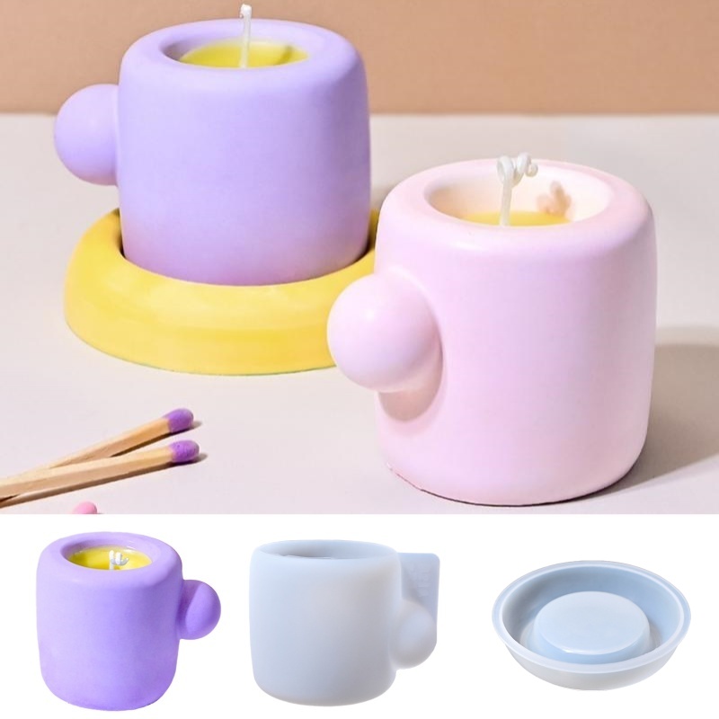 Candle Containers - 3D Mug With Coaster Silicone Mold