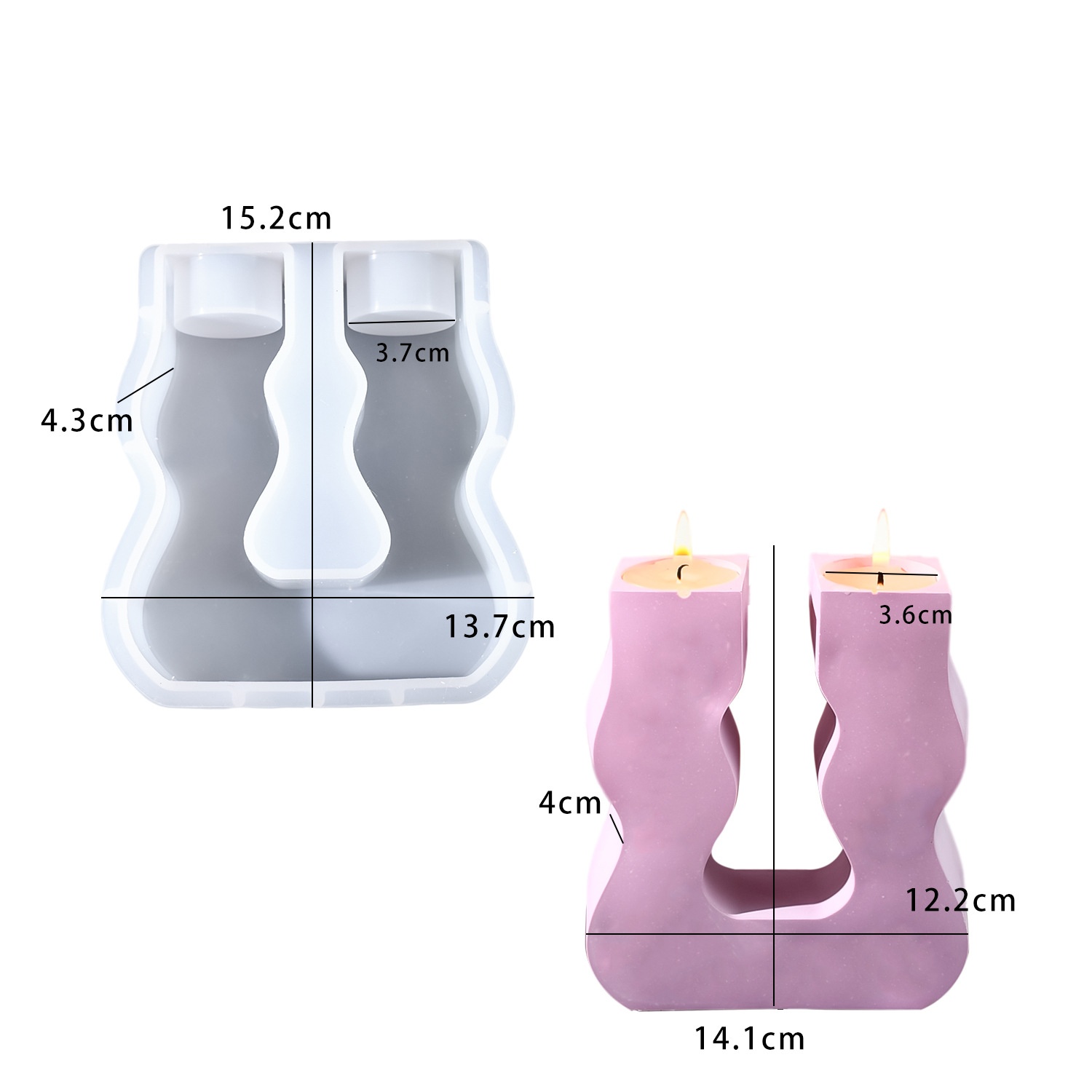 Candle Molds - DIY epoxy resin mold U-shaped curve