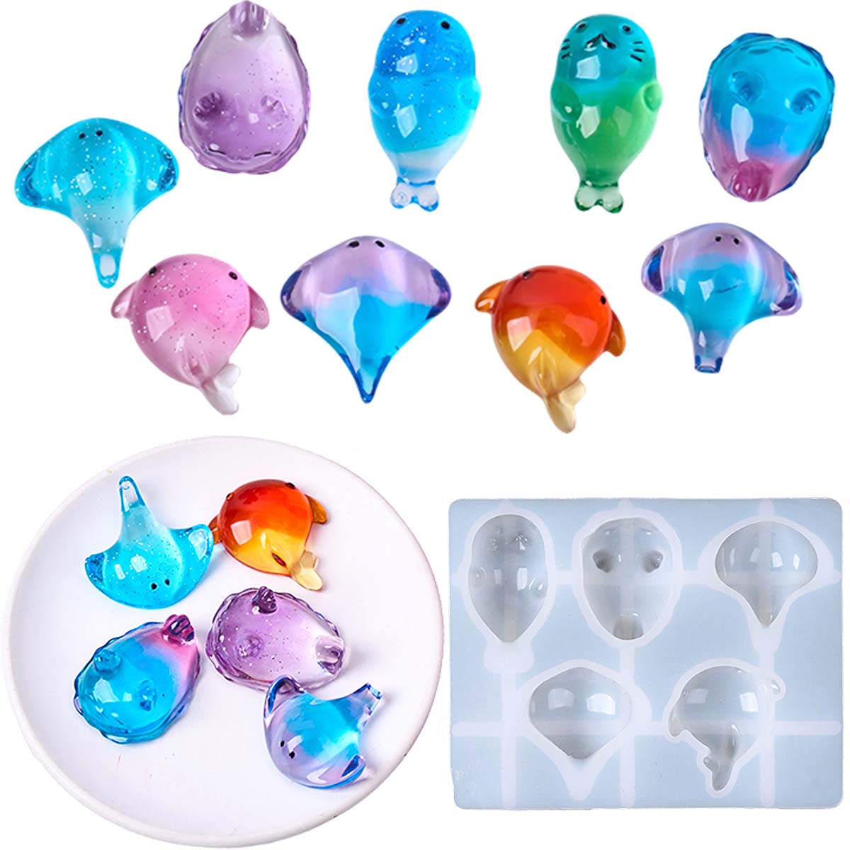 Candle Molds - 3D Healing Kawaii Manta Ray Whale