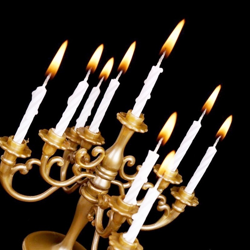 Silk Candle - 2026 9Pcs/Set Candles and Candlestick Bracket