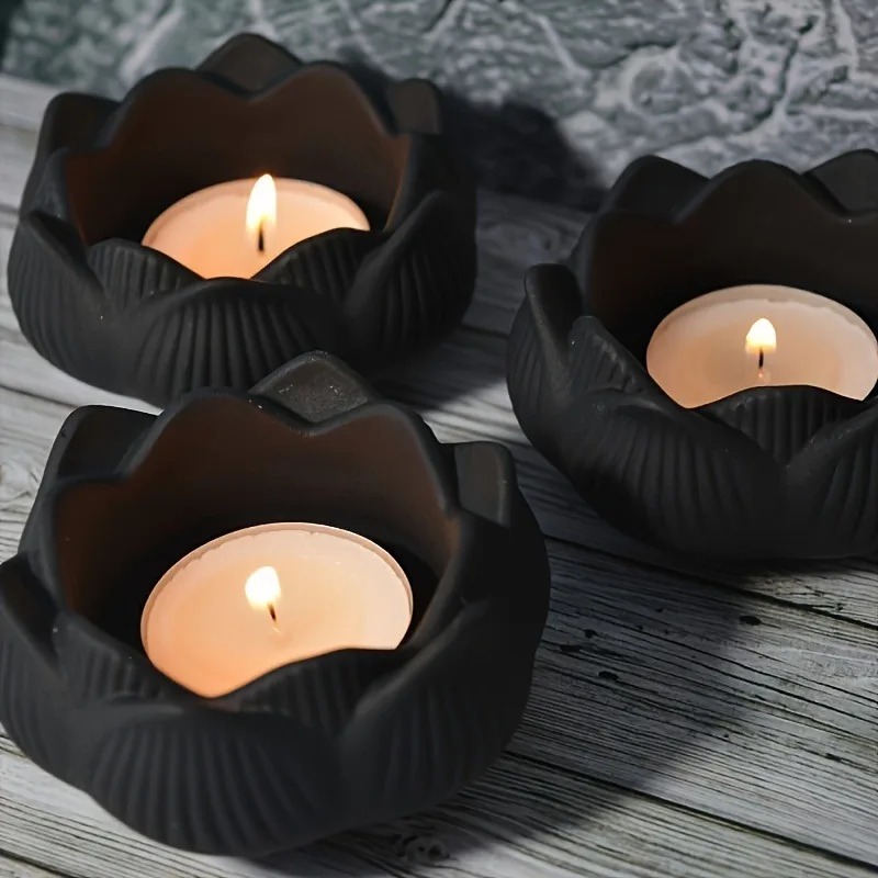 Candle Containers - 1pc DIY Lotus Flower Silicone Resin