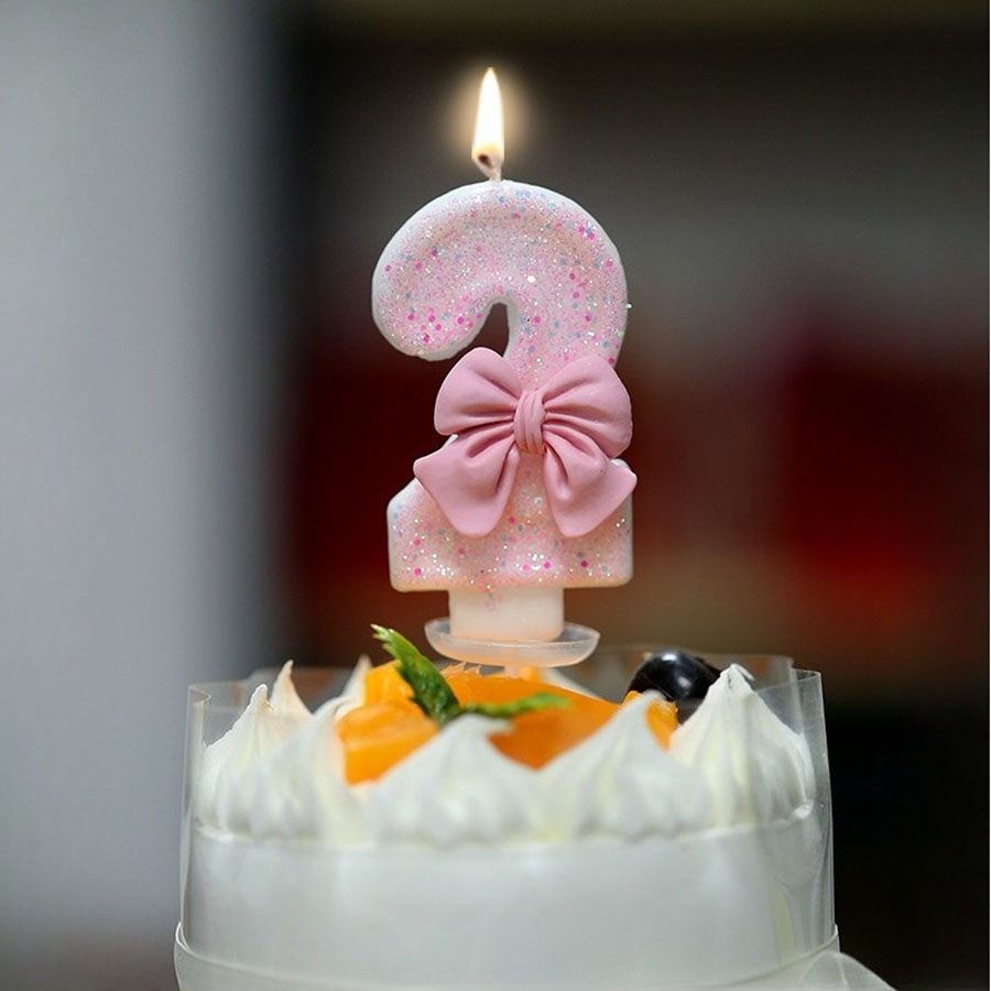 1pc Cute Bow Pink Large 0-9 Nu - Paraffin Wax ulasan dan harga