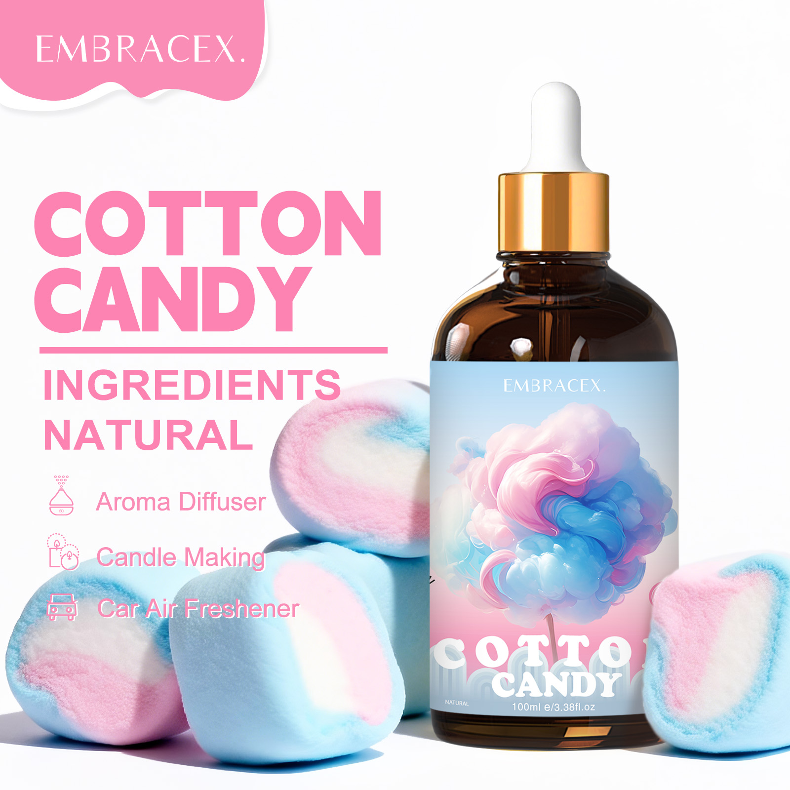 100ml Cotton Candy Fragrance O - Candle Fragrance ulasan dan harga