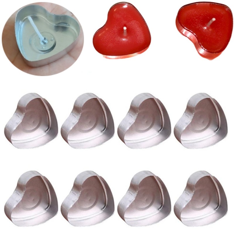 100 Sets Heart shaped Empty Al - Candle Containers ulasan dan harga