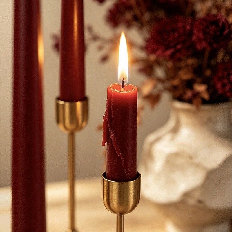 Burgundy Taper Candles, Long S - Soy Wax ulasan dan harga
