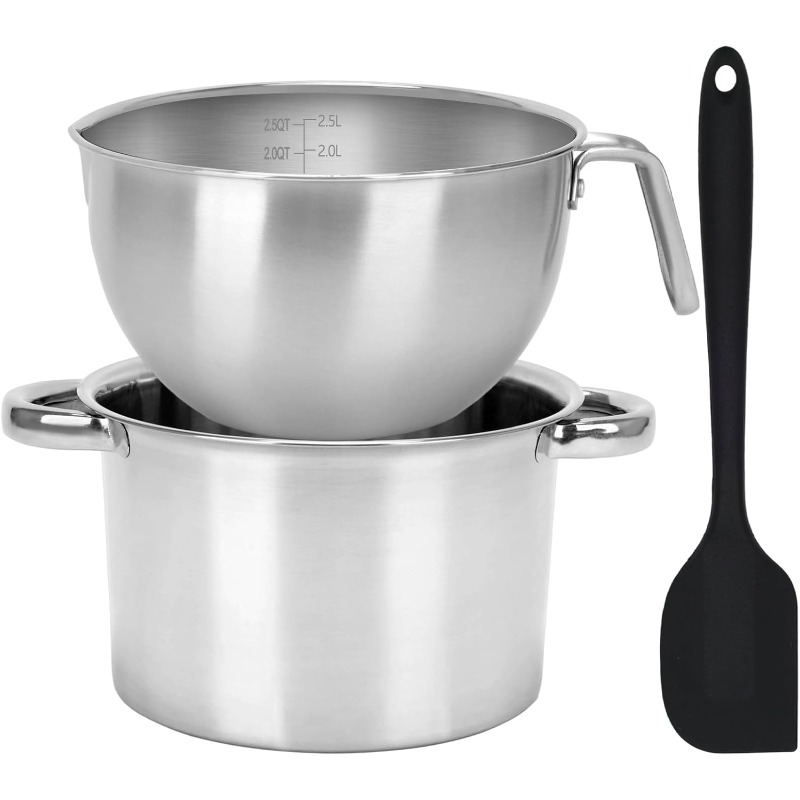 3Pcs Double Boiler Pot Set Sta - Candle Wax Scale ulasan dan harga