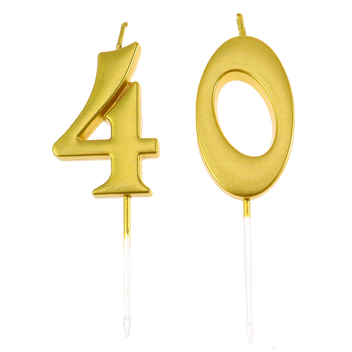2Pcs Golden Number 40 Birthday - Paraffin Wax ulasan dan harga
