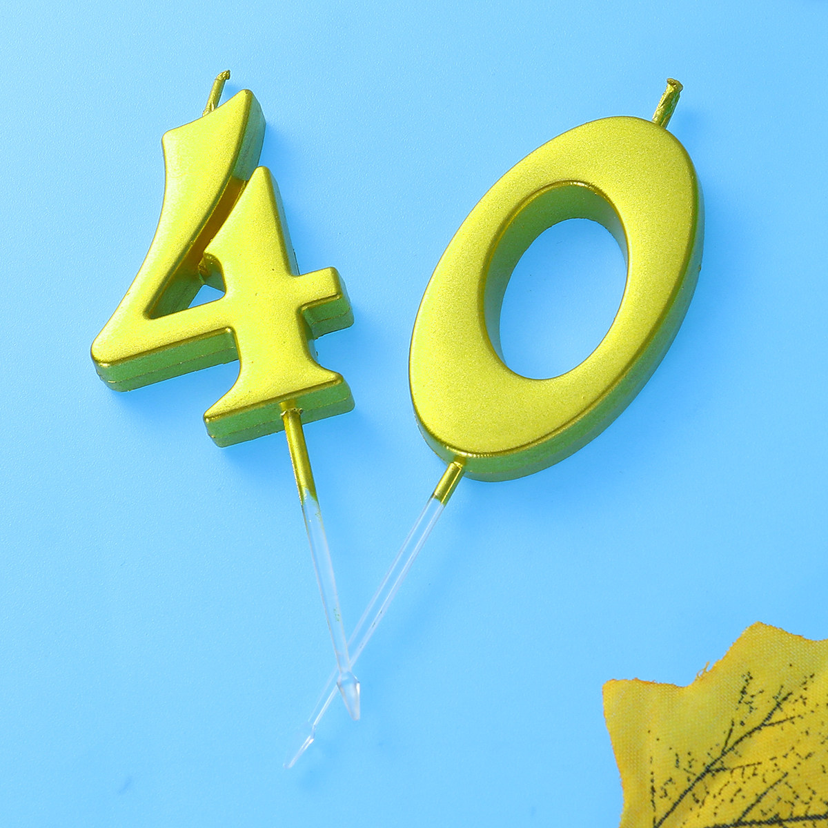 2Pcs Golden Number 40 Birthday - Paraffin Wax ulasan dan harga