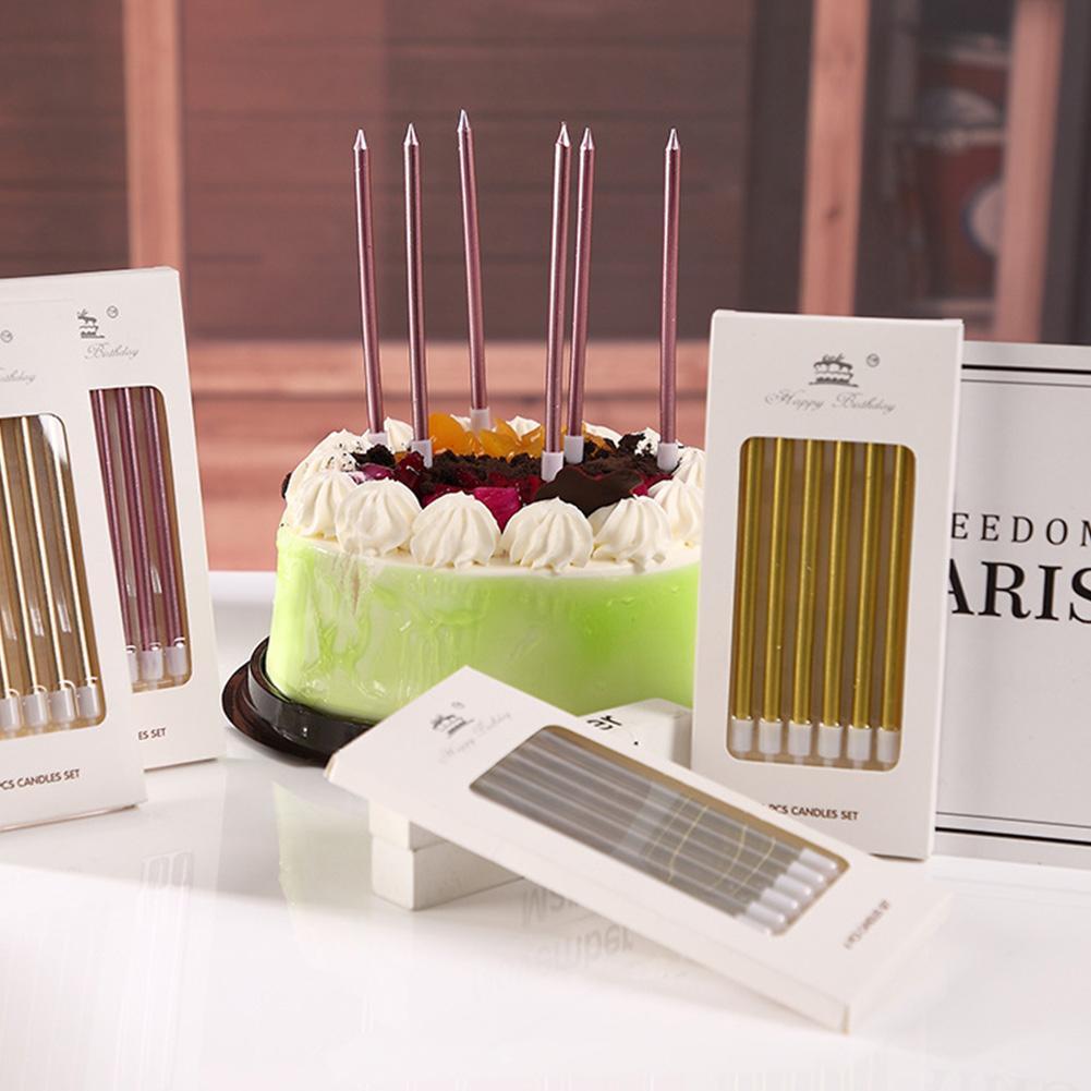 6/18pcs Metal Gold Silver Birt - Silk Candle ulasan dan harga