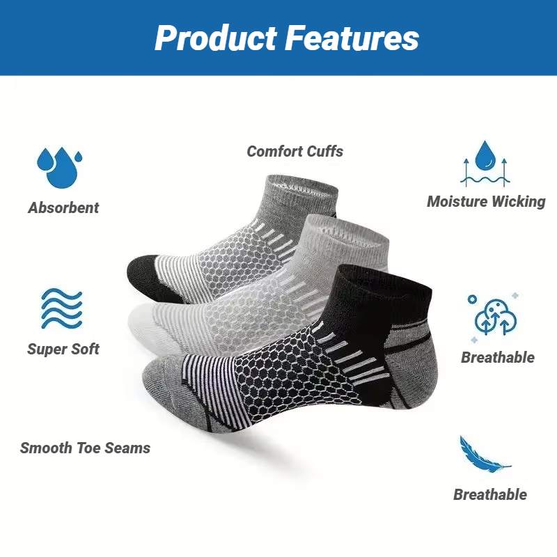 6 Pairs Men'S Short Sports Soc - Candle Wick ulasan dan harga