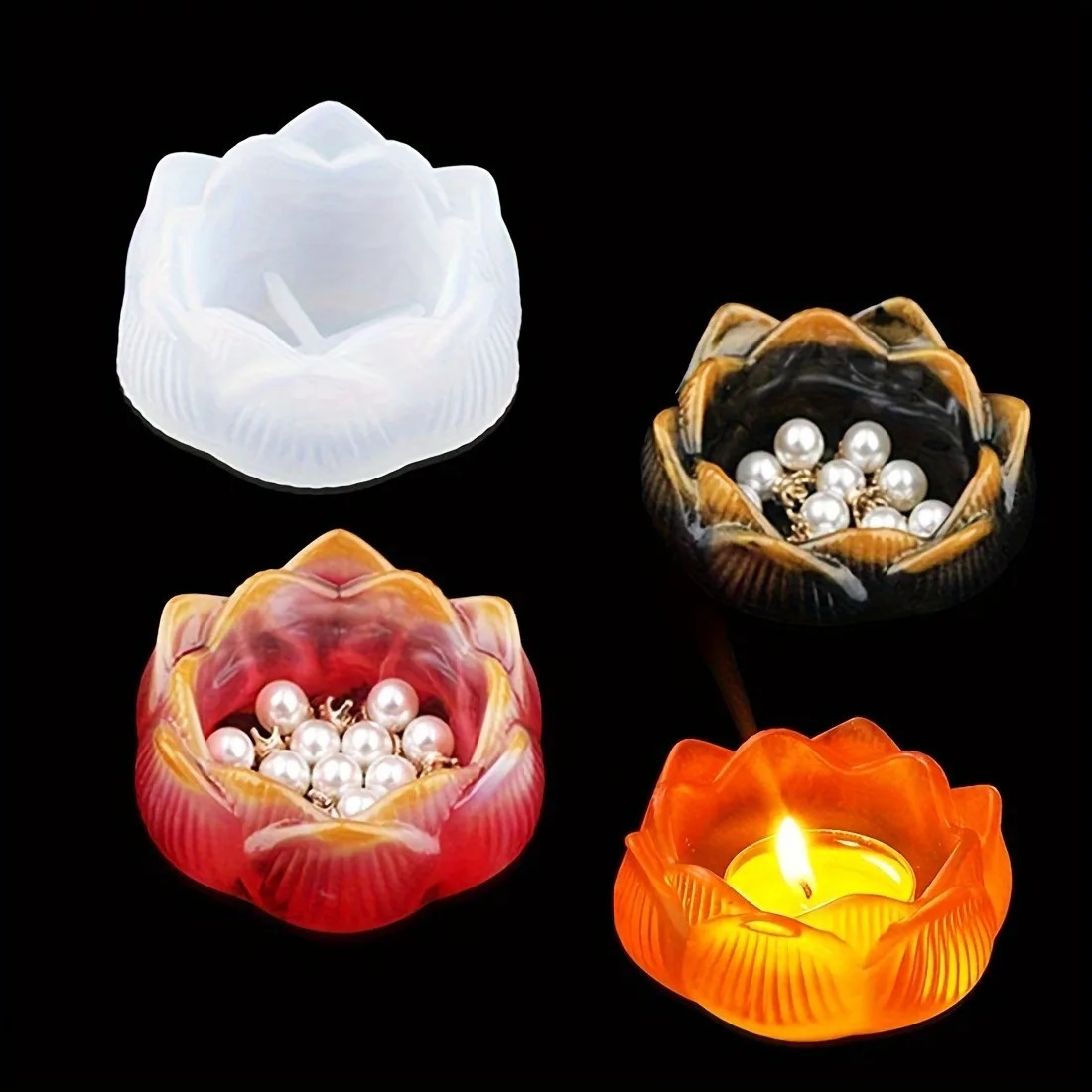 1pc DIY Lotus Flower Silicone  - Candle Containers ulasan dan harga