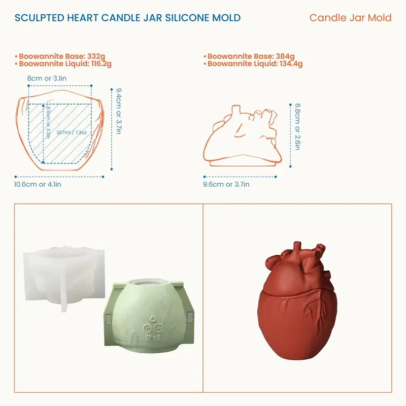Nicole Sculpted Heart Candle J - Candle Molds ulasan dan harga