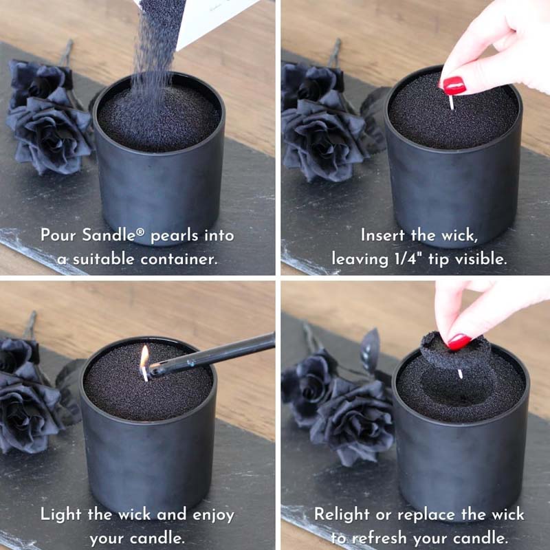 Black Candle Sand with Wick, 2 - Candle Wick ulasan dan harga