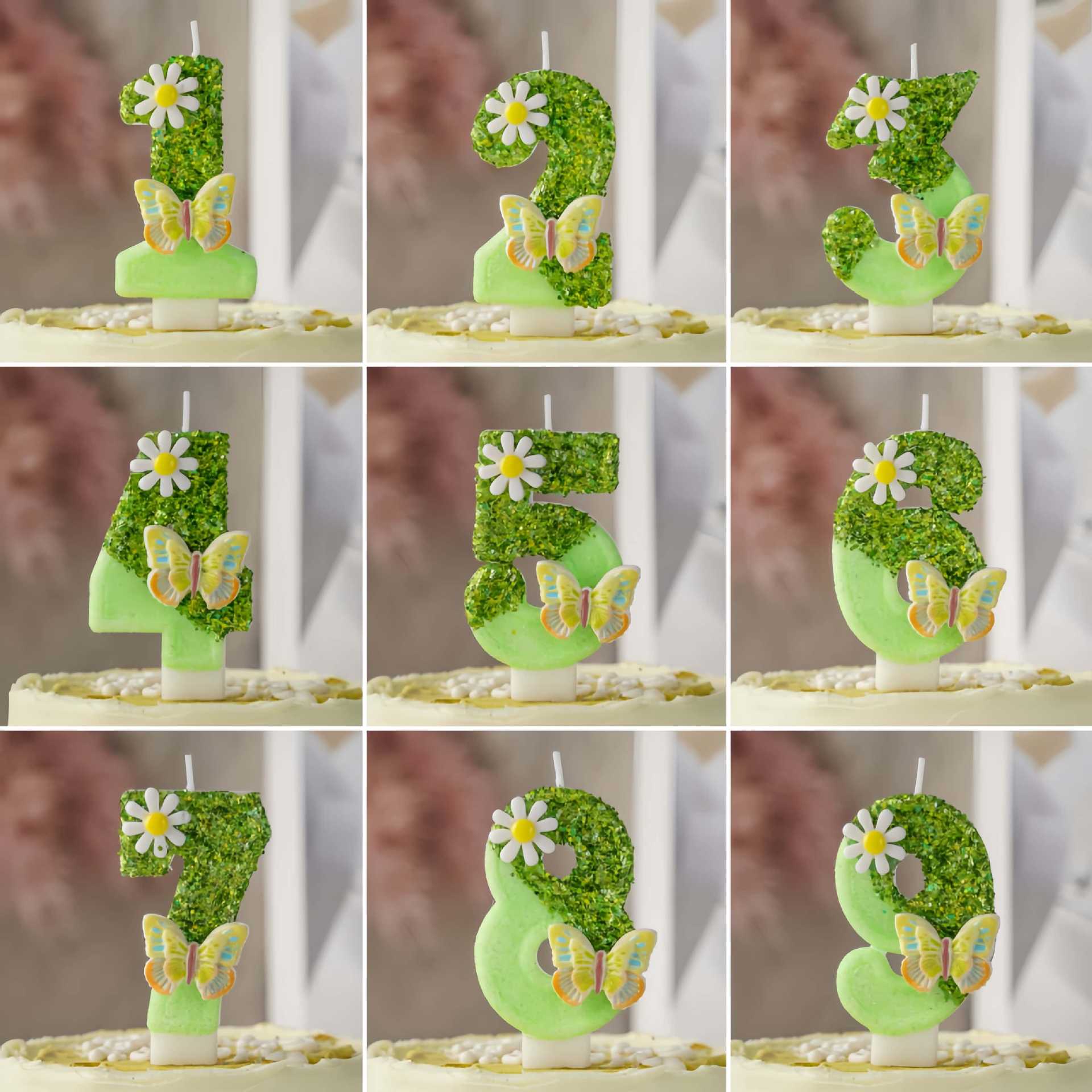 Green Wax 0-9 Number Birthday  - Soy Wax ulasan dan harga